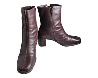 J CHISHOLM Bottes de cow-boy western en cuir pour femmes, taille 6,5 m, marron clair - France