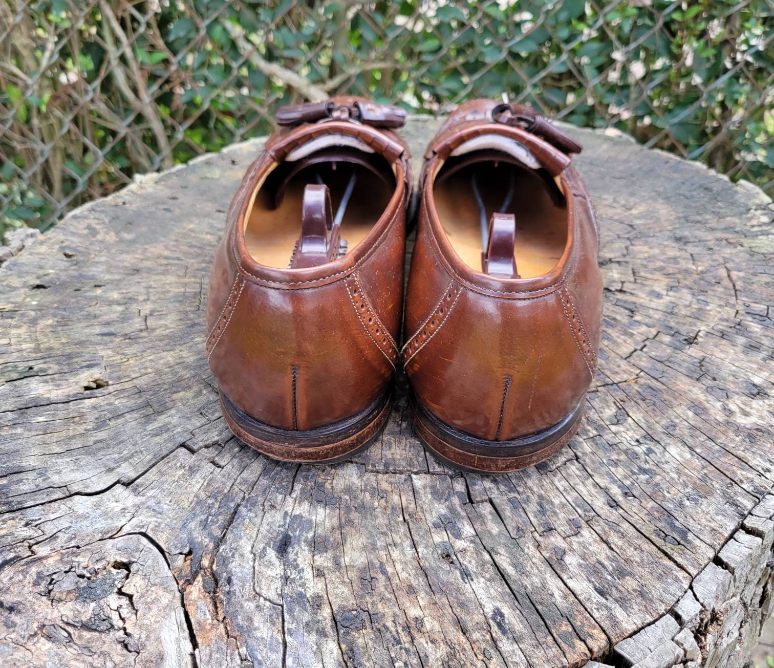 美品 JOHNSTON & MURPHY OPTIMAタッセルローファー 9.5 Vintage Johnston Murphy Optima Wingtip Tassel Black Leather