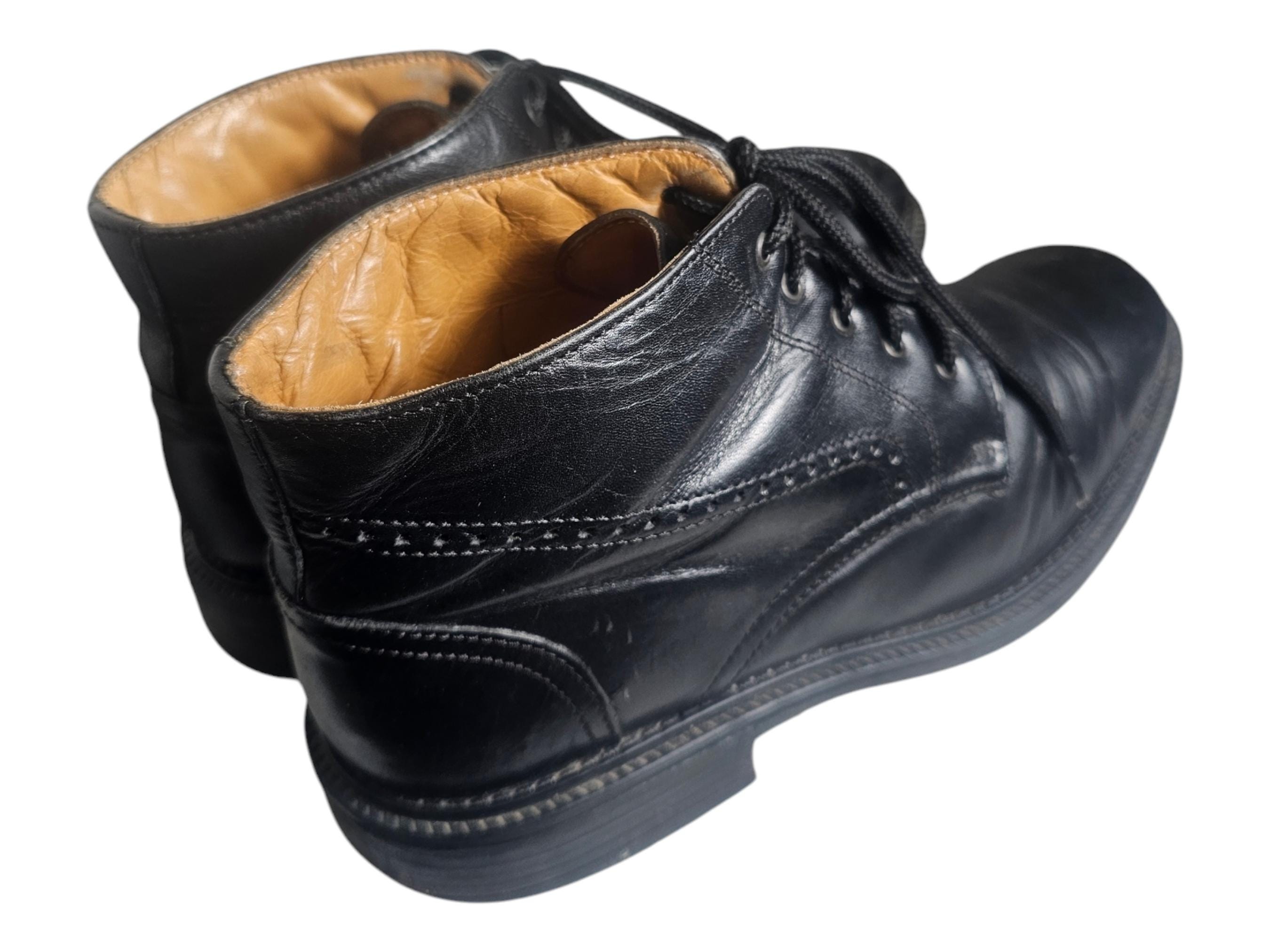 Leather Venturini Dress Chukkas Venturini Boots Sz 10 Black Chukka Leather Men - Etsy main image 2