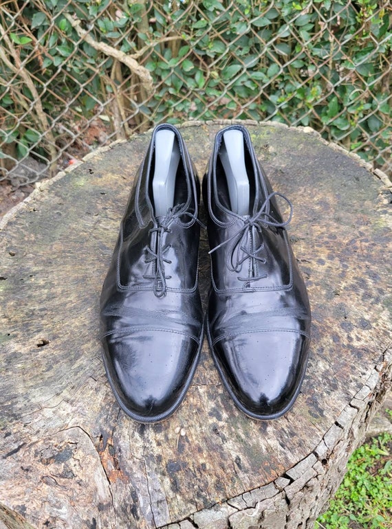 Johnston & Murphy Novick Black Cap Toe Lace up Shoes/men's Johnston & Murphy Novick Black Cap Toe Lace up Shoes/men's