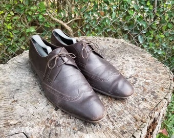 Zapatos Oxford con cordones de cuero marrón para hombre de A. Testoni Basic, talla 10 1/2 de EE. UU.