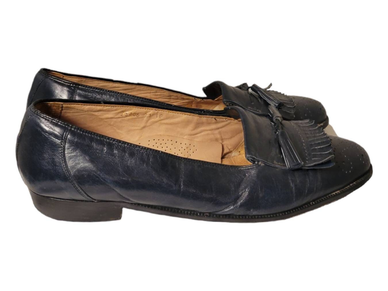 Brass Boot Handmade Leather Tassel Kiltie Slip on Loafer Men