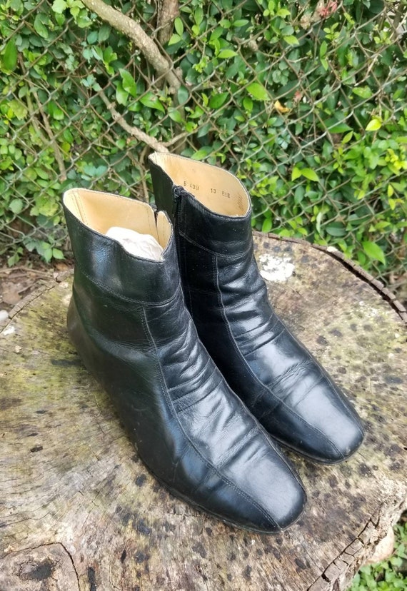 Size 13 Stacy Adams Beatles Style Zip Boots/Black 
