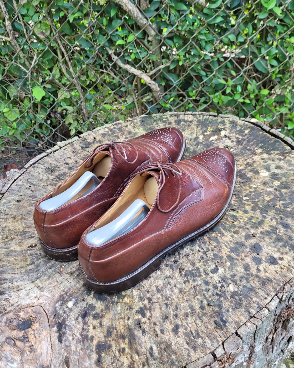 Johnston & Murphy Cellini Men\'s Cap Toe Medallion Dress Shoes Size 10.5 Leather Amazon.com | Johnston & Murphy Men main image 4