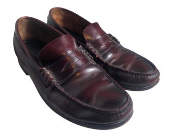 Dexter Mens Penny Loafers Burgundy Size 9.5 Vintage 90s