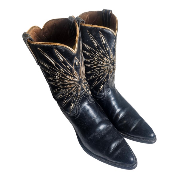VINTAGE Acme 1960s-70s Original Western Retro Cowboy Boots Size 9 Womens Boho Country
