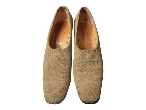 Robert Clergerie Gold Fabric Pumps Made In France… - image 9