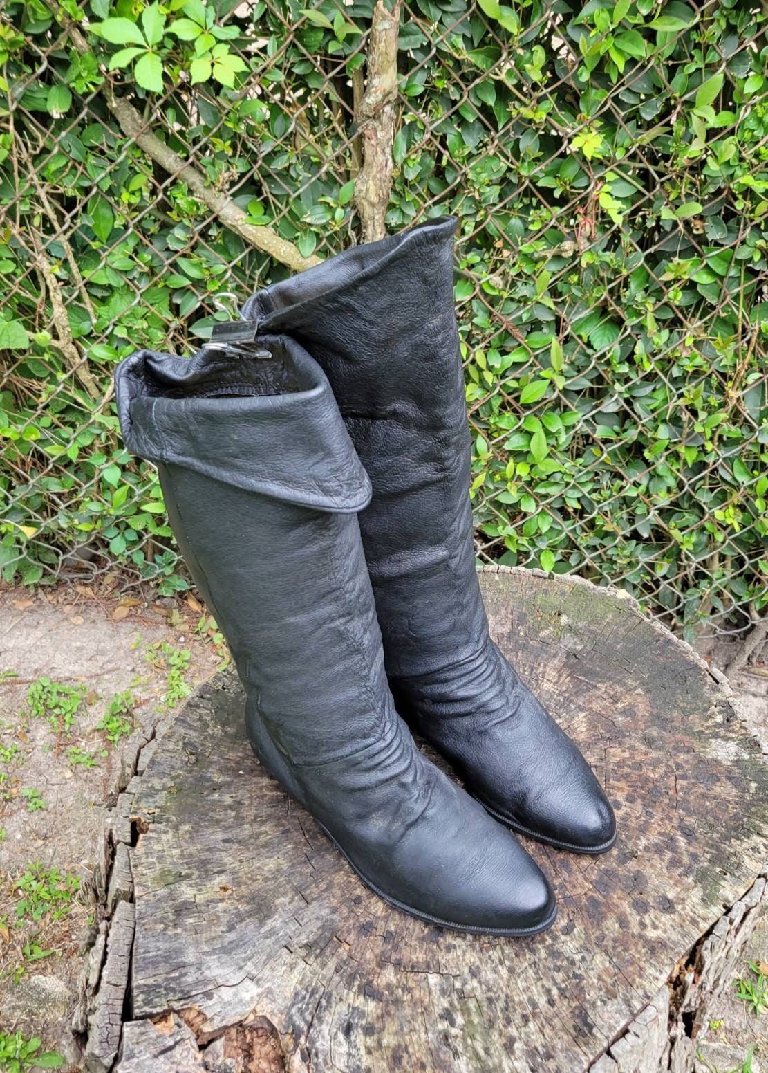 women's black tall slouch boots