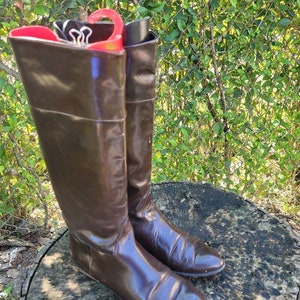 Women Vintage Charles David Leather Riding Boots Size 9.5/Women Brown Boots/ Women Designer Boots