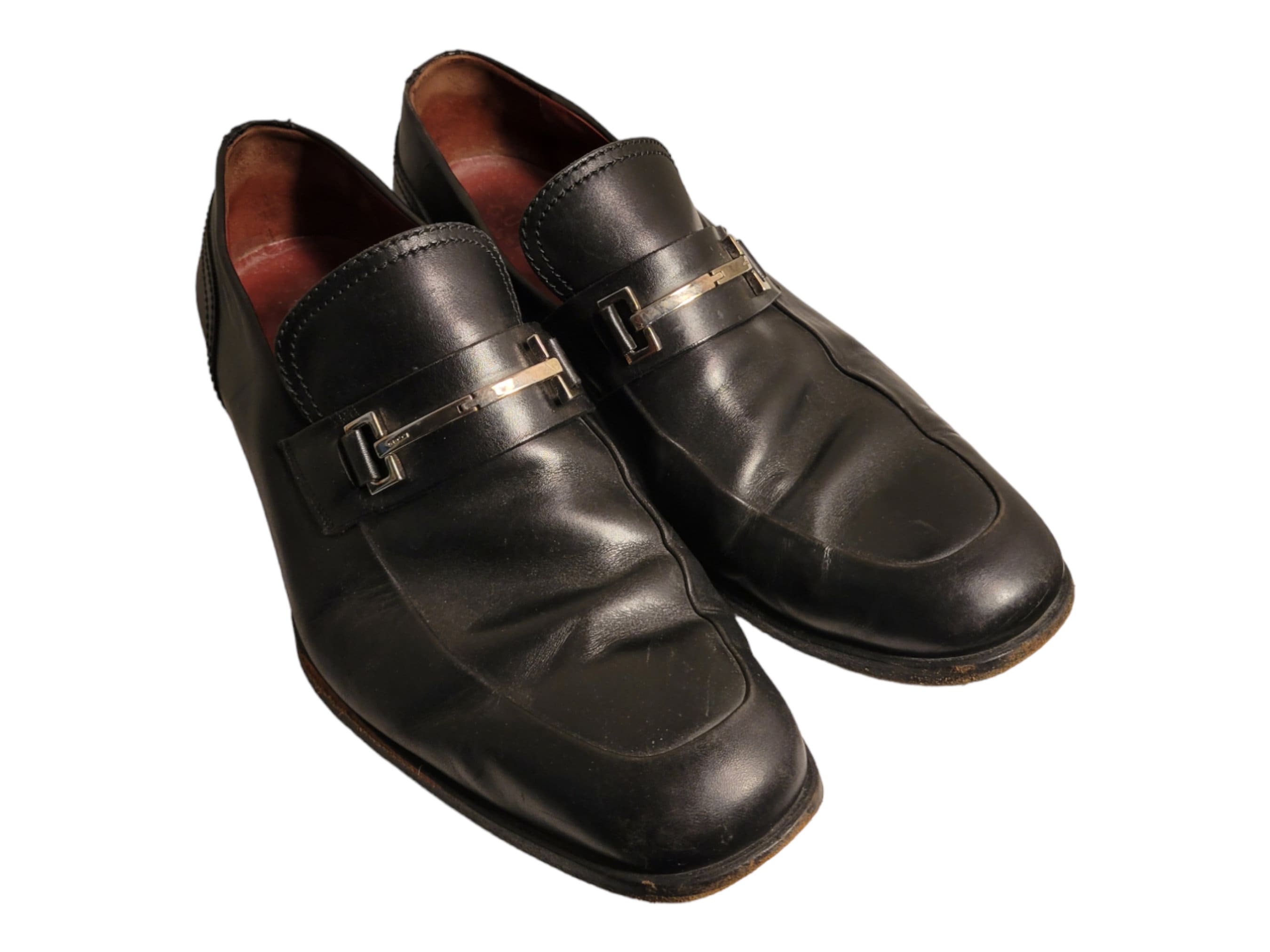 Authentic Later 1980s Era Black Leather Gucci Loafers. Made 