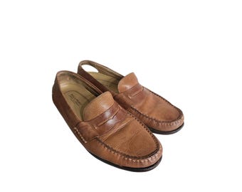 Sz. 10 Vintage Bill Blass Loafers/genuine Leather Slip on  display picture 3