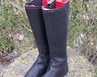 Louise et Cie Black Womens Vallery Elastic Knee High 7.5 Boots/Vintage Riding Boots