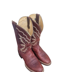 Vintage Justin Western Boots 1134 Brown Leather 9.5 EE