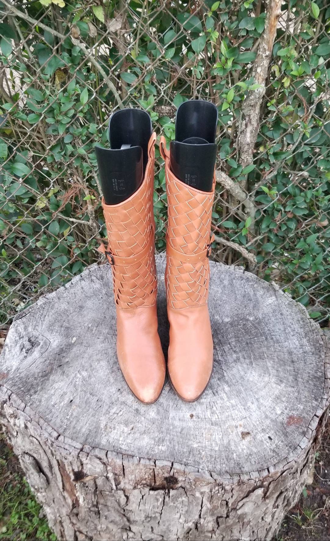 Ancienne Cravache d’équitation – 65 cm Cuir Tressé Métal