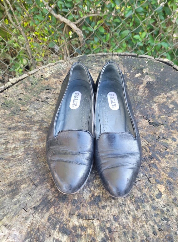 Women Vintage Black Flats By Bally Size 6.5/Women… - image 6