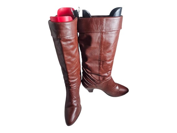 Vintage East 5th Slouchy Cuff Boots Brown Leather 9M Etsy Canada