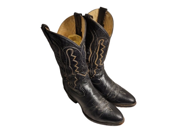 Bottes western cowtown vintage pour hommes en cuir vieilli effet
