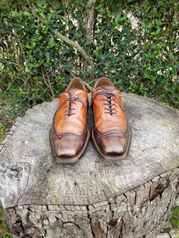Size 12 Vintage Mens Lace up Dress Shoes/genuine Leather - Etsy