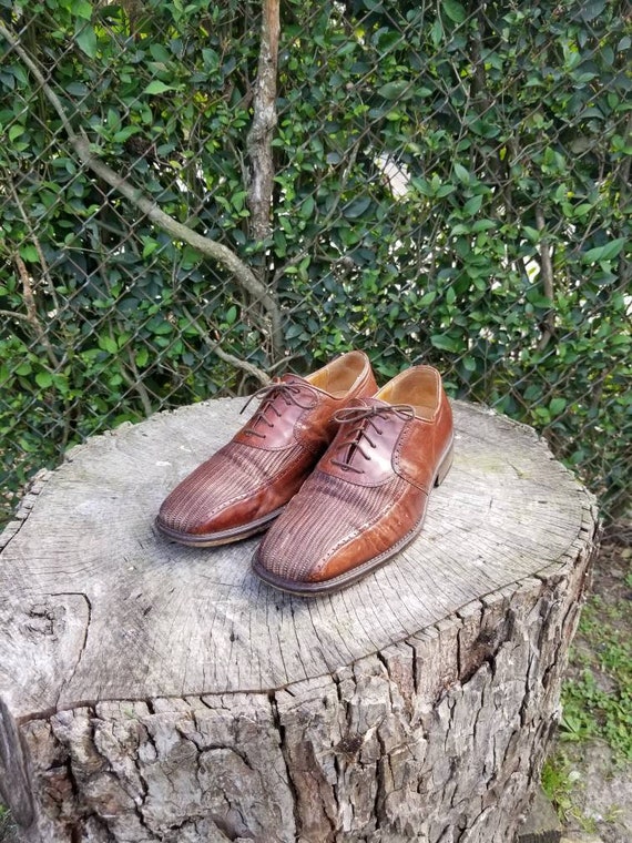 Sz 8.5 Vintage Mens Mercanti Fiorentini Italian Made Oxford Shoes
