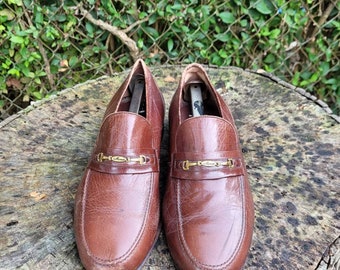 Vintage Monzo Genuine Leather Loafers - Brown Dress Shoes - Size 7 US
