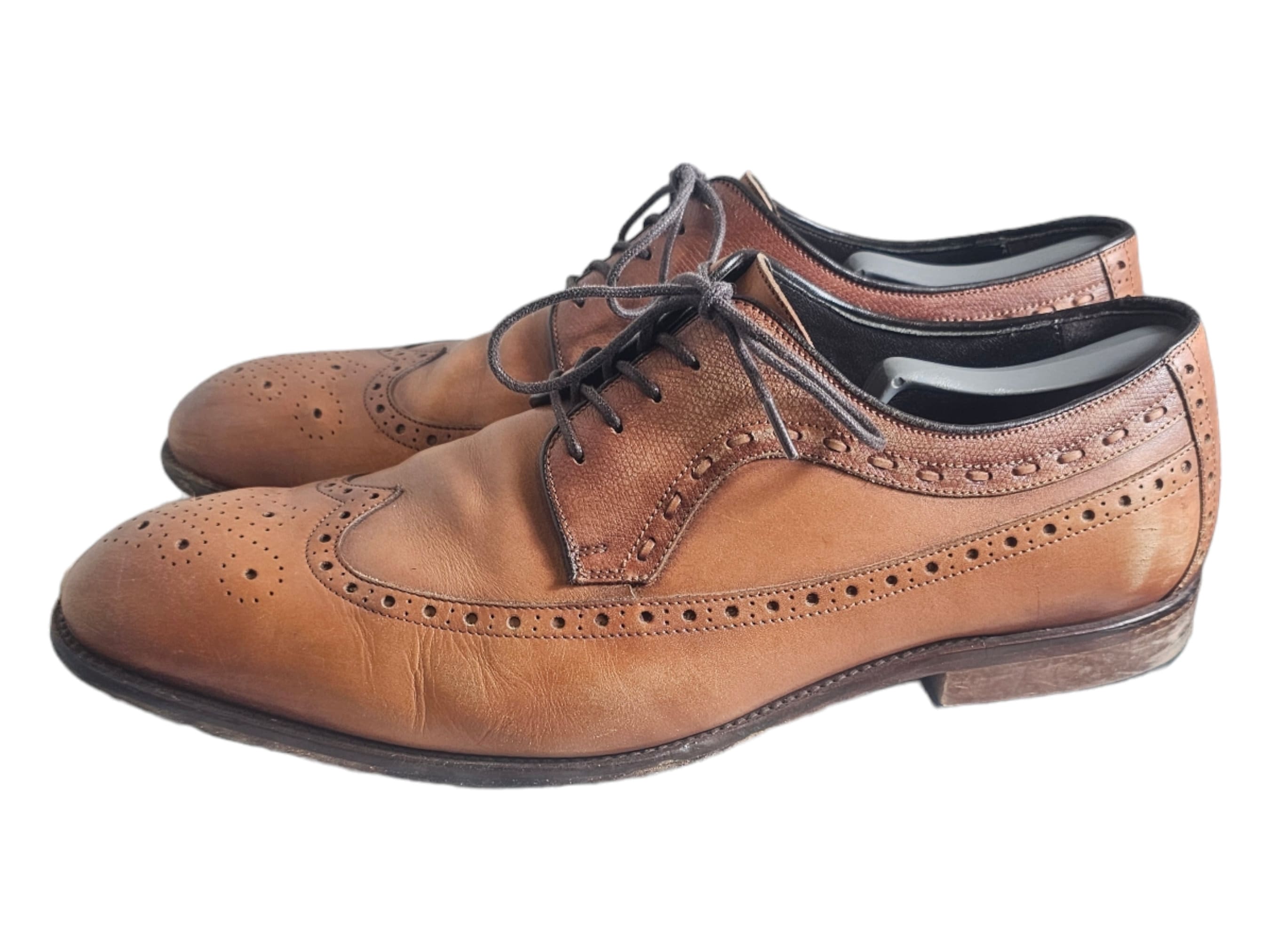 Johnston & Murphy Brown Leather Oxford Wingtip Dress Size 12 