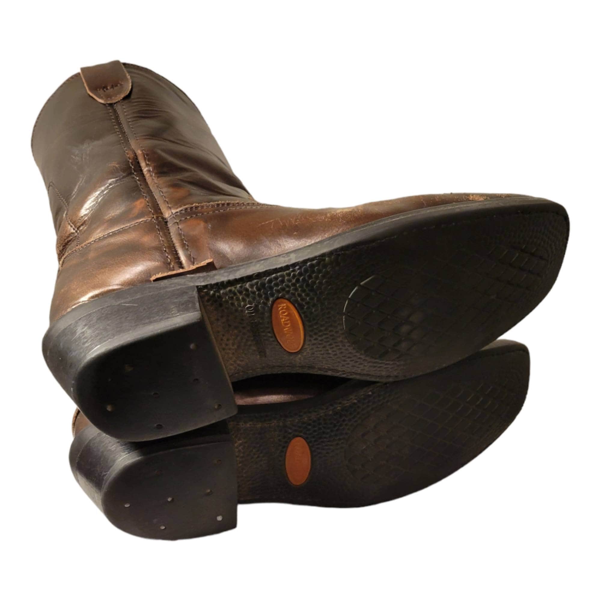 Vintage Road Wolf Biker Boots: Metallic Brown Leather  display picture 1