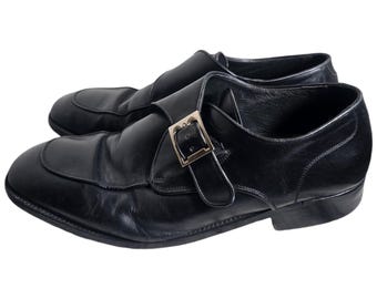 Vintage BALLY Orano Monk Strap Dress Shoes, Black Leather  display picture 1