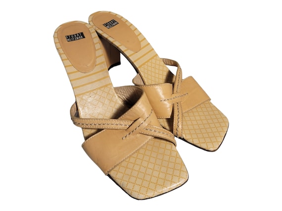 Stuart Weitzman Open Toe Slides Size 6/ Leather S… - image 1