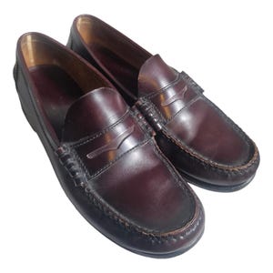 Florsheim FLS Berkley 30253 Men&#39;s Leather Dress Penny Loafer Burgundy Sz 10.5 D