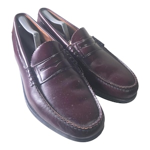 Vintage Dexter Oxblood Penny Loafers Handsewn Made In USA 11 C