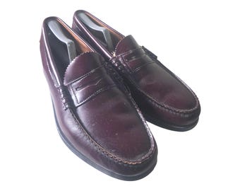 Vintage Dexter Oxblood Penny Loafers Handsewn Made In USA 11 C