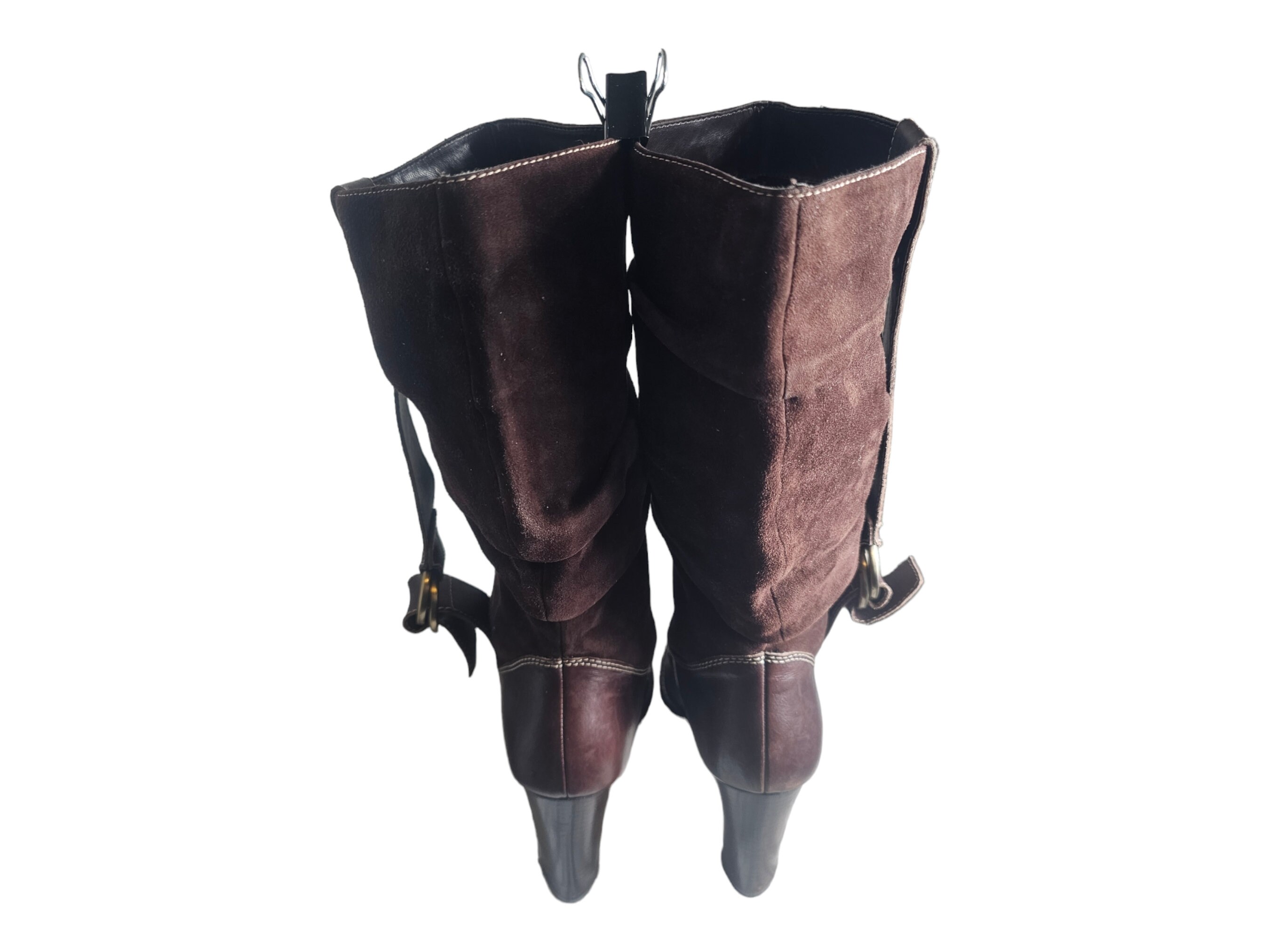Bottes Nine West En Faux Daim Marron – Taille 7.5, Occasion, Talon Moyen
