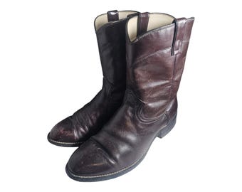 Vintage Sears Suede Cowboy Boots | Rough Out | Buck Stitch  display picture 2