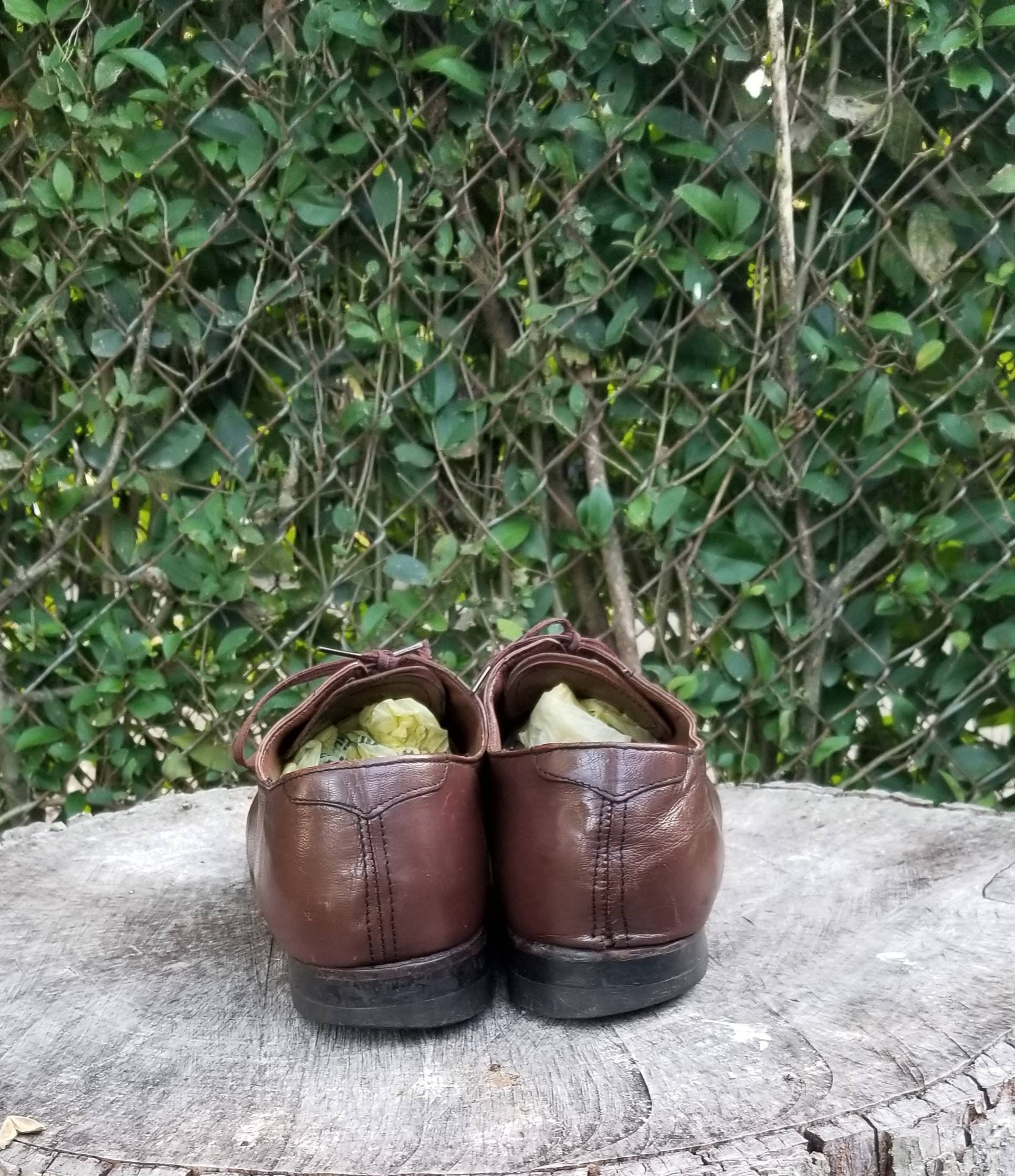 Size 13 Vintage Wingtip Shoes/genuine Leather Oxford Tie up Shoes