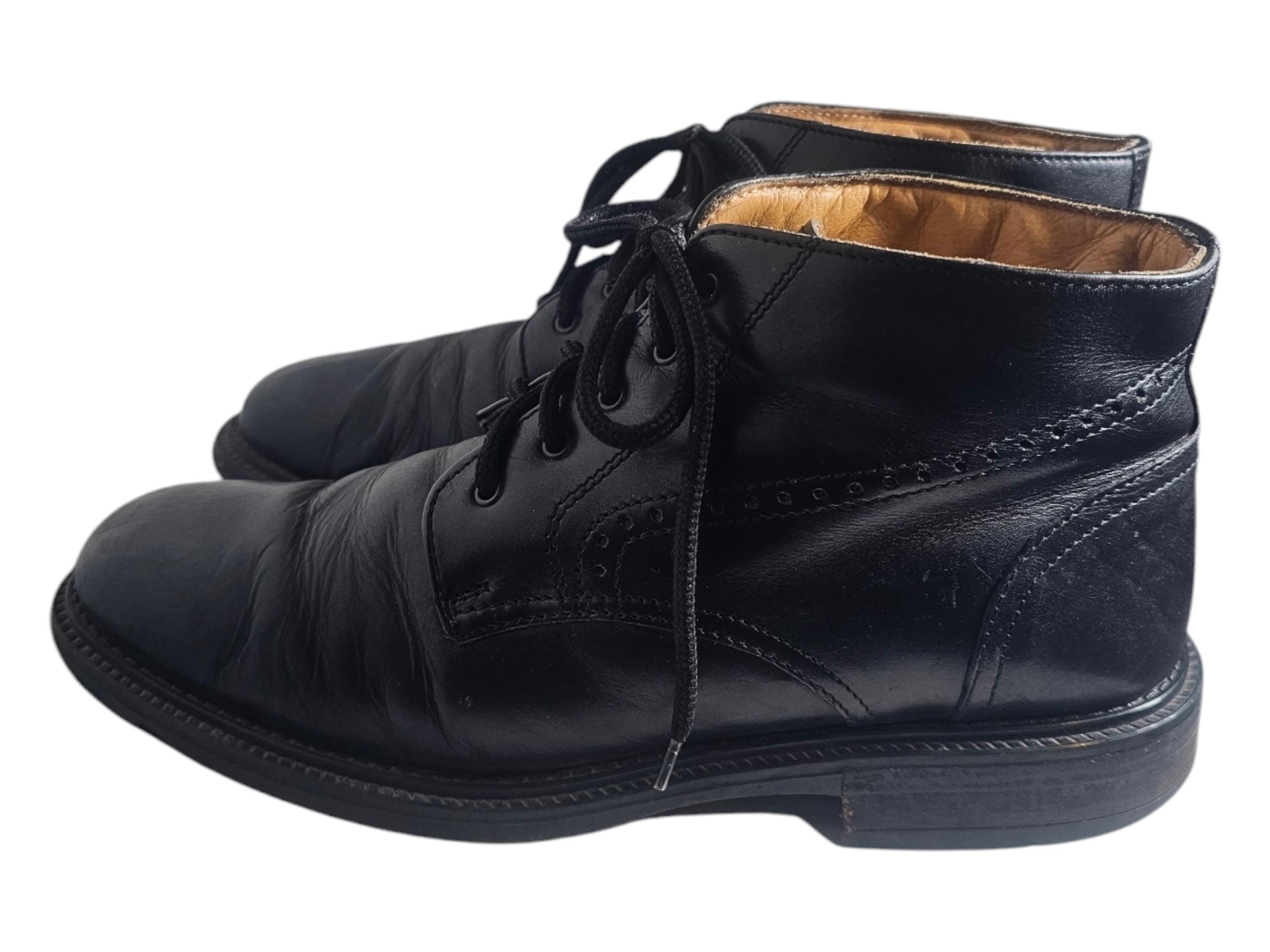 Leather Venturini Dress Chukkas Venturini Boots Sz 10 Black Chukka Leather Men - Etsy main image 3