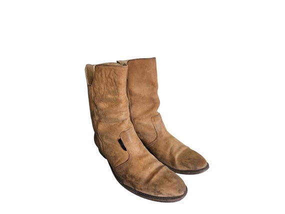 Vintage Bosi Campus Boots Genuine Leather Pull On Western Style Size 9