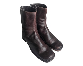 Jennifer Moore - Bottines en cuir marron 7,5 m avec fermeture éclair latérale