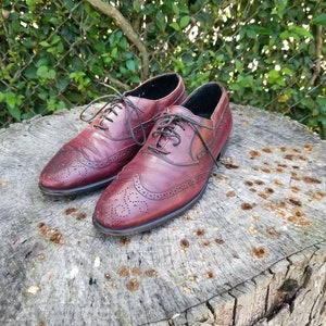 靴 US vintage Johnston and Murphy 8 1/2 Sz 8 Vintage Johnston and Murphy Leather Oxford Wingtip Cordovan