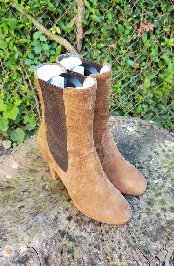Vintage Chelsea Stretch Gore Chunky Platform Boot… - image 1