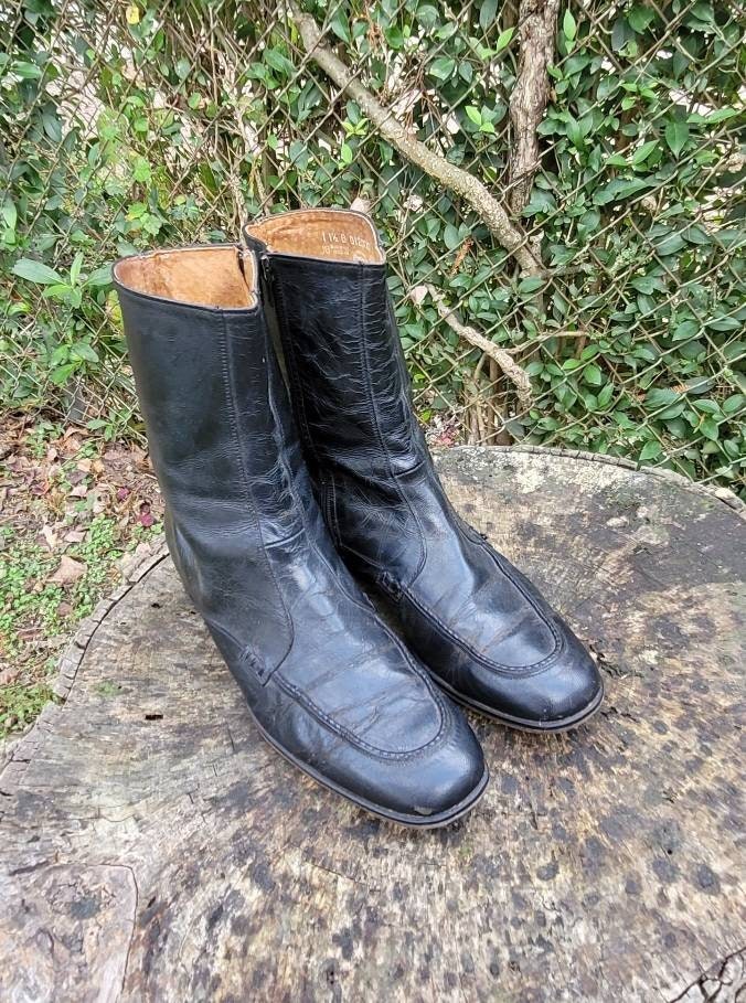 Executive Imperial Leather Boots Men\'s Sz 6.5 Black Ankle Zip Up Stylish Classic Executive Imperial Leather Boots Men main image 3