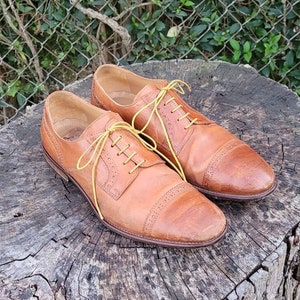 Vintage Johnston And Murphy Handcrafted Oxford Shoes/ Genuine Leather Italian Made Shoes Size 10