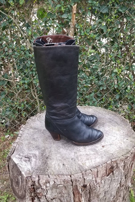 Sz 7.5 Vintage Genuine Leather Riding Boots By Th… - image 8