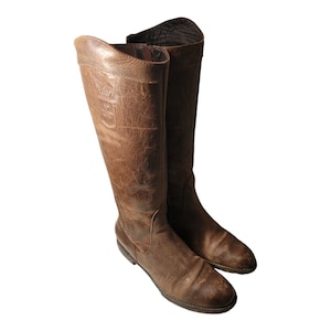 Lyard 15403 Edmont Long Leather Boot For Women/Brown Leather Riding Boots