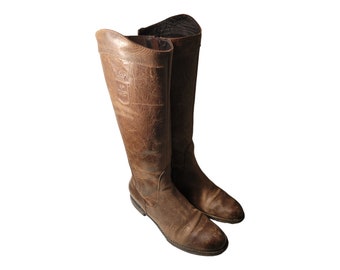 Lyard 15403 Edmont Long Leather Boot For Women/Brown Leather Riding Boots
