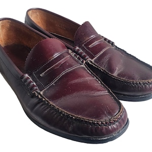 DEXTER Mens Size 11 M Dark Brown Leather Slip On Penny Loafers Shoes MADE USA