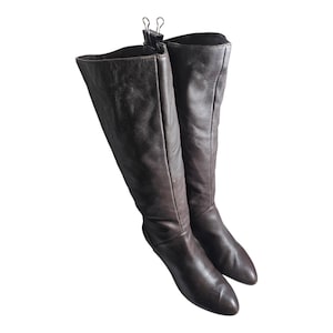 Leather Naturalizer &quot;Dinka&quot; Knee High Boots/ Size 9 Tall Zipper Boots/ Brown Leather Boots