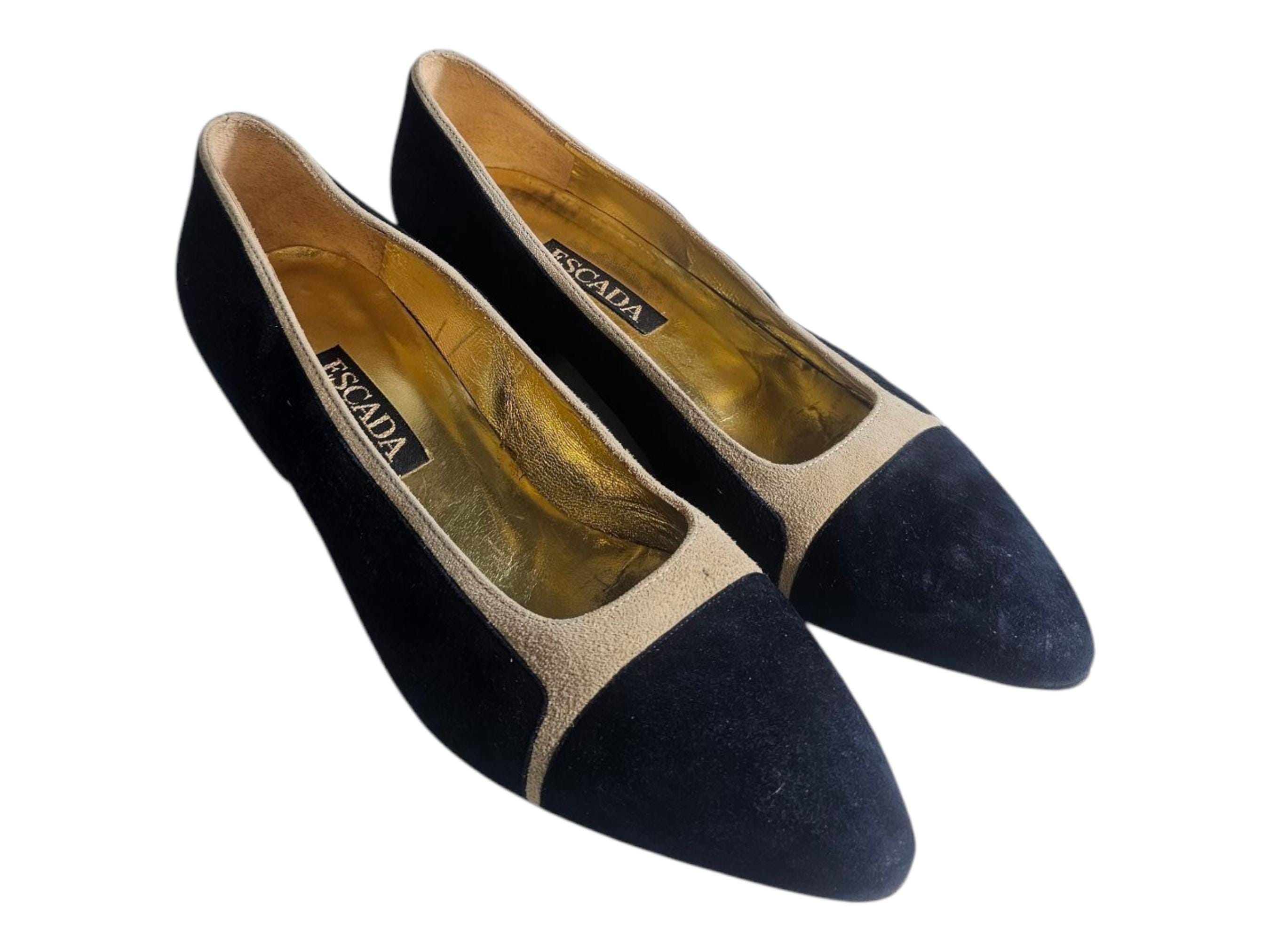 Escarpins Escada Noirs à Bout Ouvert Taille 38.5 - Cuir - Occasion élégante