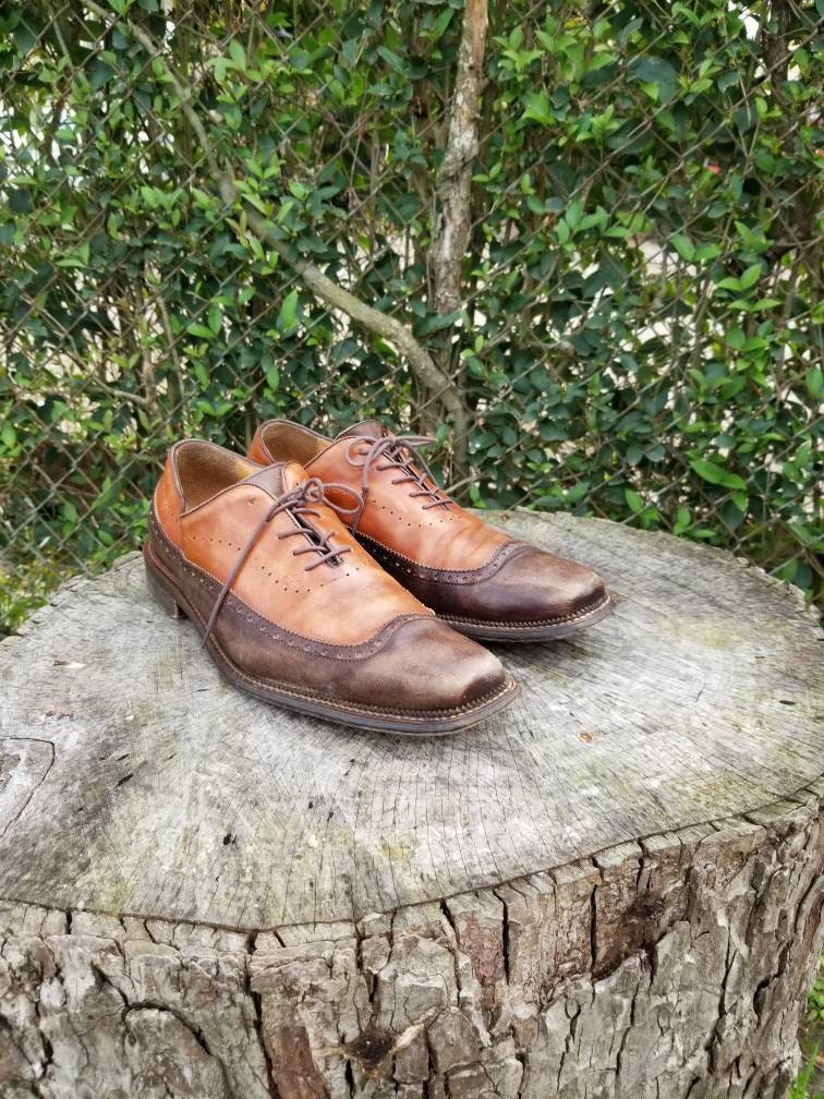 Size 12 Vintage Mens Lace up Dress Shoes/genuine Leather - Etsy