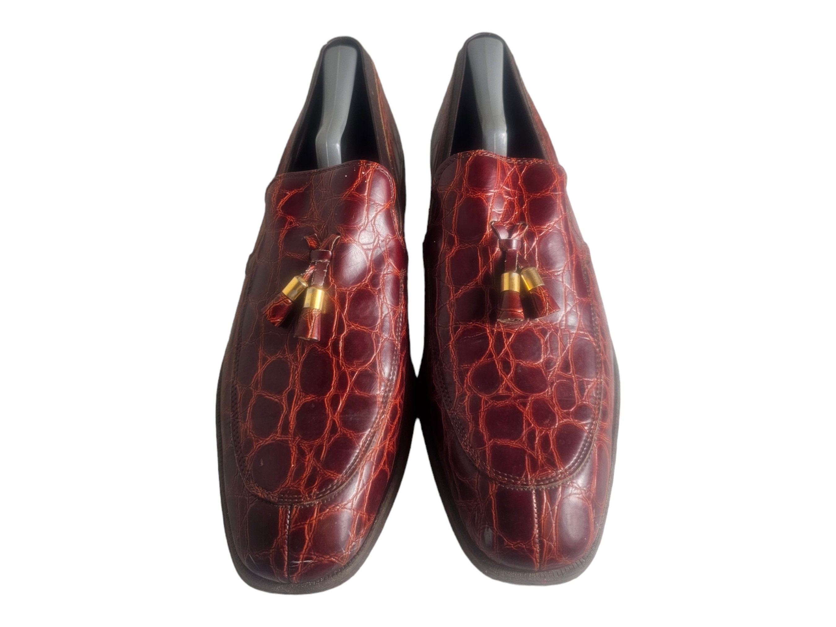 Nettleton USA Alligator Print Tassel Loafers - Size 9/D  display picture 2