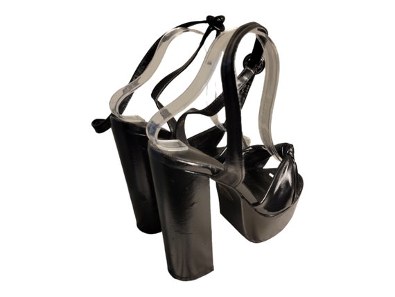 Ivory Chunky Heeled Ankle Strap Platform Sandal